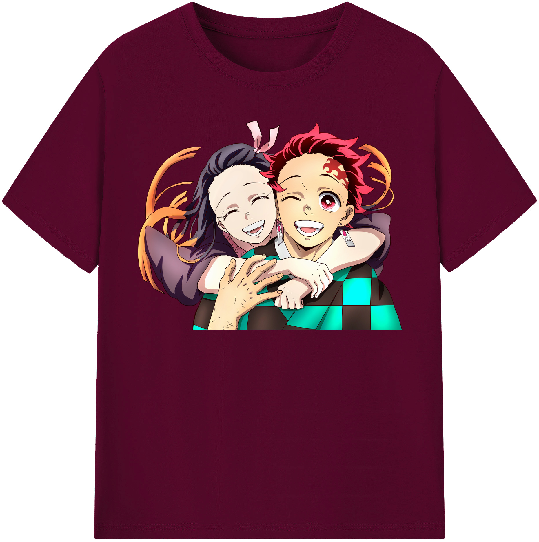 （画像用） 鬼滅の刃（きめつのやいば）竈門 禰󠄀豆子／かまど ねずこ Kamado Nezuko レディースカジュアルプリントTシャツ（綿100％）